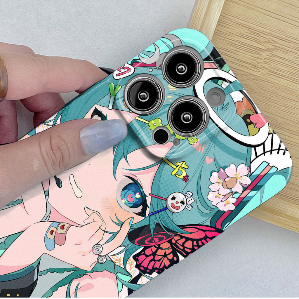 Mẫu hatsune miku từ vỏ điện thoại di động iphone 11 12 13 14 plus 11pro 12pro 13pro 14pro 11promax 12 13 14 promax