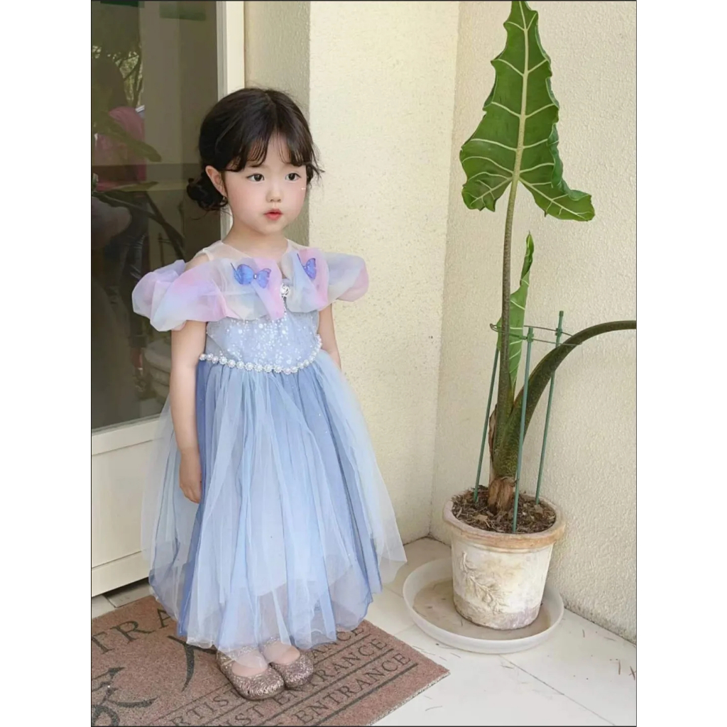 Đầm Công Chúa Elsa Bằng Cotton Có Đèn LED Thời Trang Dành Cho Bé Gái