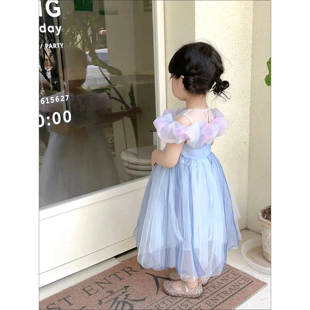 Đầm Công Chúa Elsa Bằng Cotton Có Đèn LED Thời Trang Dành Cho Bé Gái