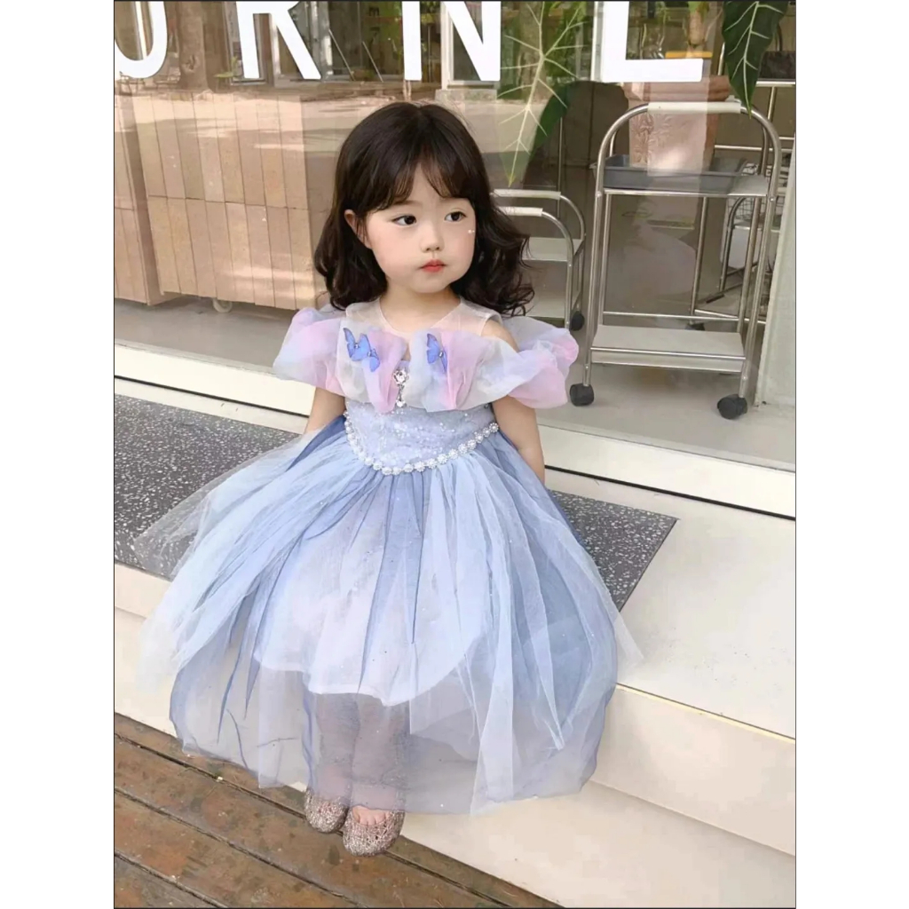 Đầm Công Chúa Elsa Bằng Cotton Có Đèn LED Thời Trang Dành Cho Bé Gái