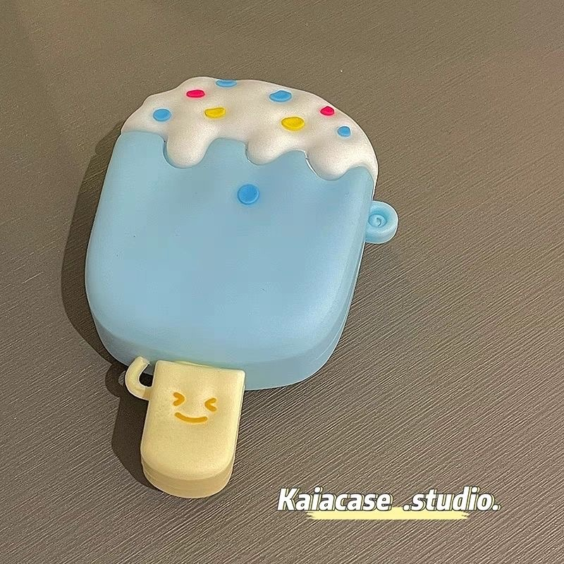 Vỏ Bảo Vệ Hộp Sạc Tai Nghe Airpod 1 2 3 Pro 2 Bằng Silicon Hình Cây Kem 3D Sáng Tạo