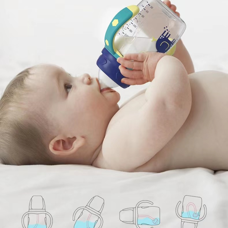 Bình Ăn Silicon Chống Tràn 180Ml/240Ml Tiện Lợi Cho Bé Ăn
