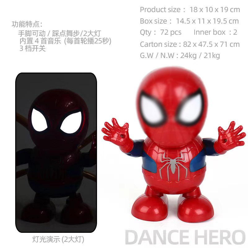 HYG Toys Vũ điệu âm thanh và ánh sáng Robot người nhện