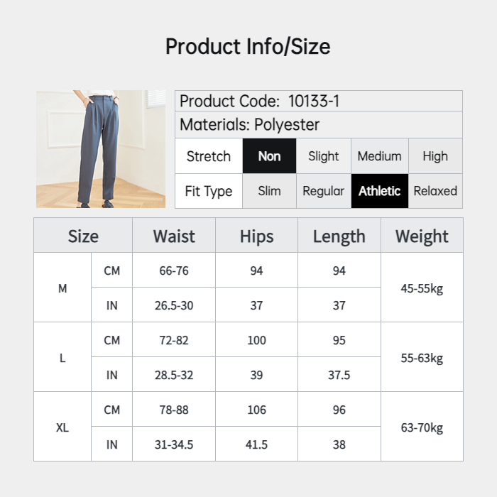 Eyouth 10133-1 Quần Tây Lưng Cao Thời Trang Công Sở Thanh Lịch Cho Nữ
