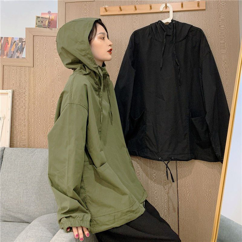Áo Hoodie Màu Đen Dễ Phối Đồ Thời Trang Hàn Quốc Cho Nữ