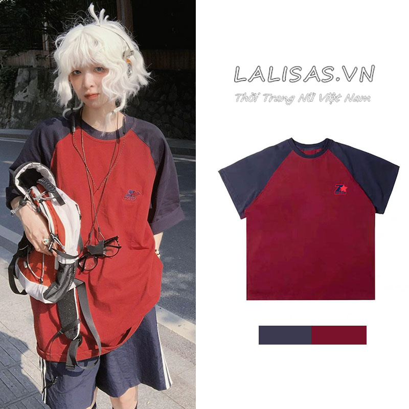 Áo Thun cotton Nguyên Chất Dáng Rộng Tay Ngắn Kiểu retro Mỹ