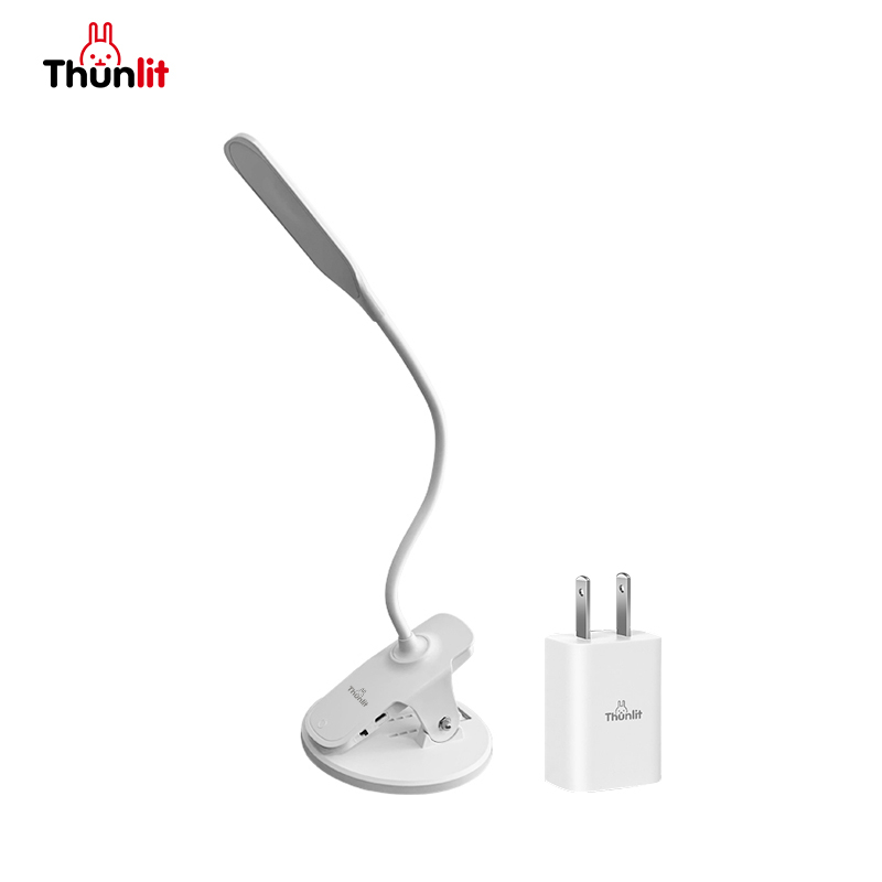 Đèn LED Thunlit để bàn có kẹp sạc USB tiện dụng cho phòng ngủ/văn phòng