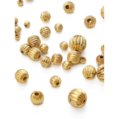 Beadia Bộ 10 Hạt Xâu Chuỗi Bằng Đồng Mạ Vàng 14K 3-8mm Hình Quả Bí Ngô Dùng Làm Trang Sức DIY