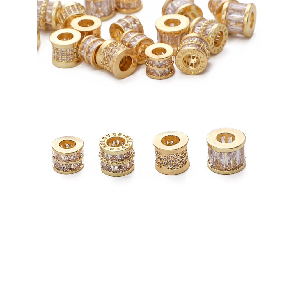 Beadia Hạt Xâu Chuỗi Mạ Vàng 14k Kích Thước 7x8mm Dùng Làm Trang Sức