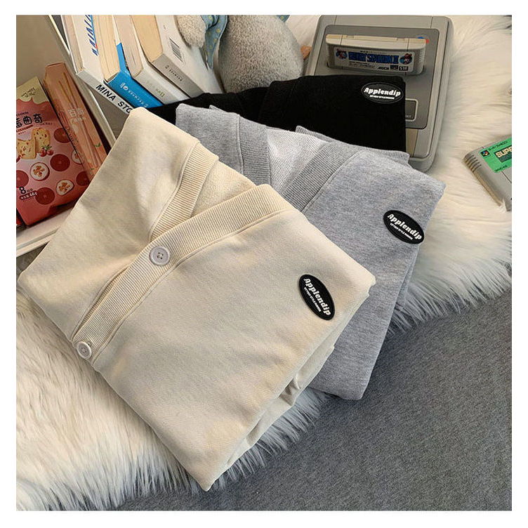 HANLU Áo Khoác cardigan Mỏng Tay Dài Dáng Rộng Cài Nút Thời Trang Cho Nữ