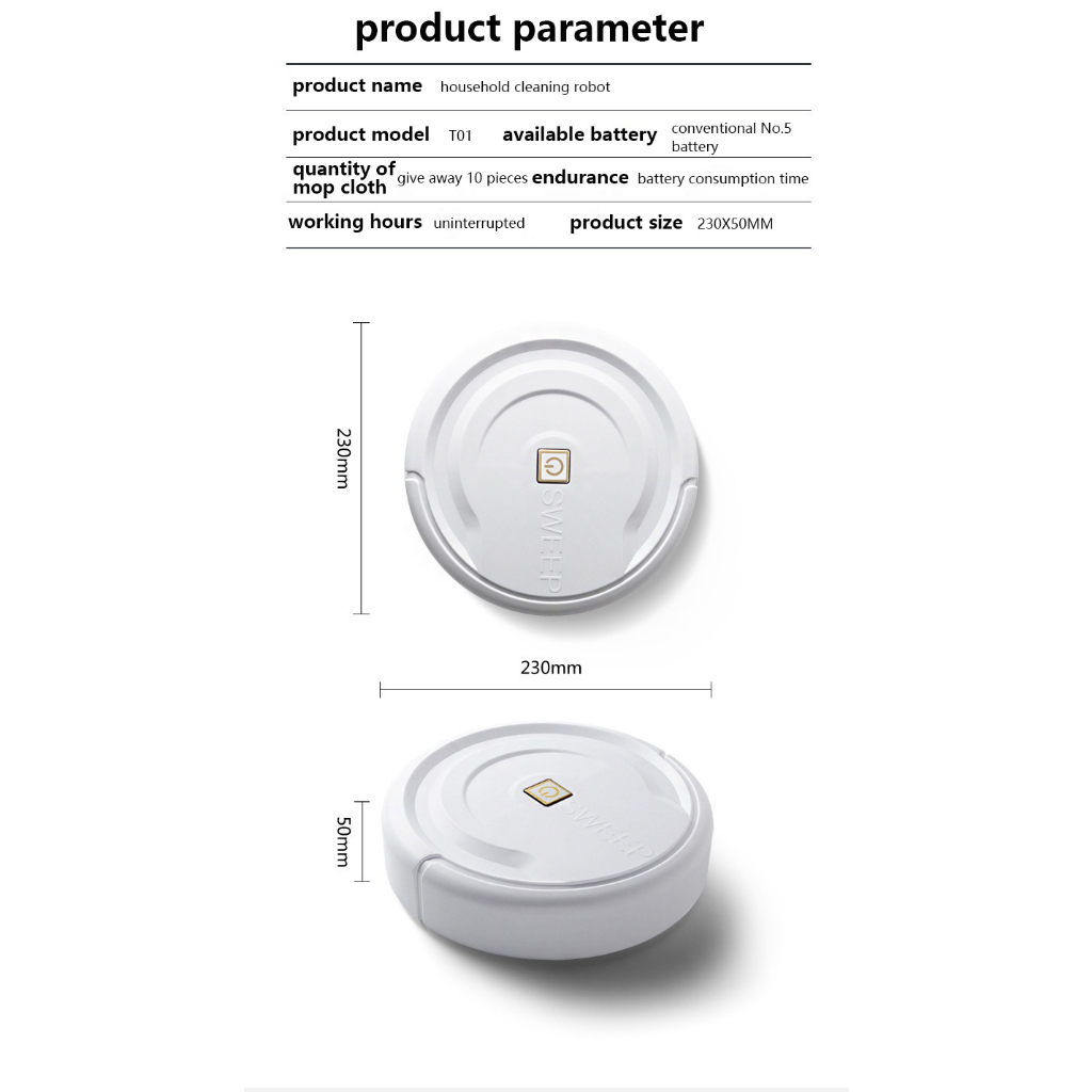TAIDU Robot quét nhà thông minh Máy lau nhà mini Máy hút bụi Lau sàn