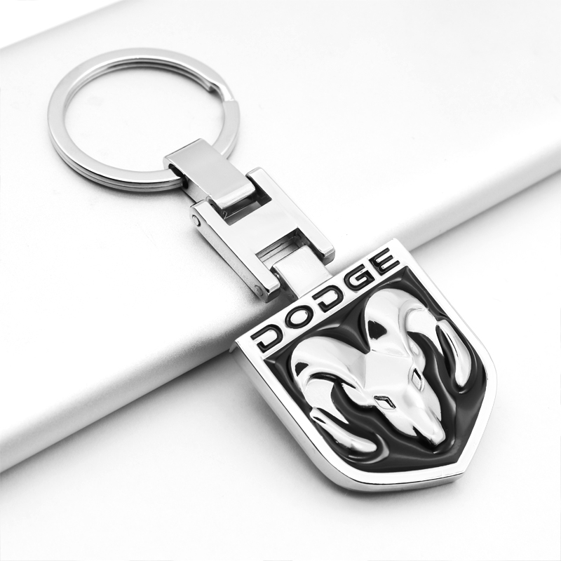 Dodge Xe Móc Khóa Kim Loại 3D Hai Mặt Logo Mặt Dây Chuyền Cho Dodge hellcat Hành Trình JCUV RAM Vipe