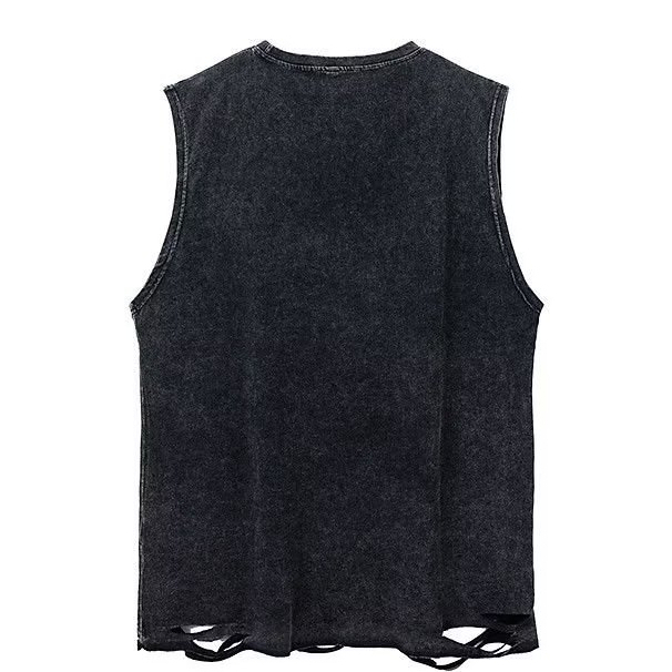 Áo vest Đen Dáng Rộng Phong Cách Hip Hop Mỹ Cổ Điển Thời Trang Cho Nam Và Nữ