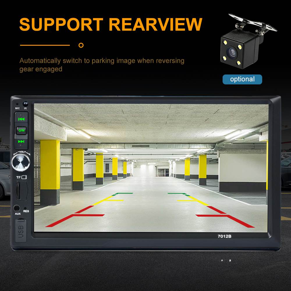 Máy Phát Đa Phương Tiện Tự Động Đa Phương Tiện 2 din 7 "HD Màn Hình Cảm Ứng 2DIN MP5 Bluetooth USB TF FM Camera 7023B Cho Xe Hơi