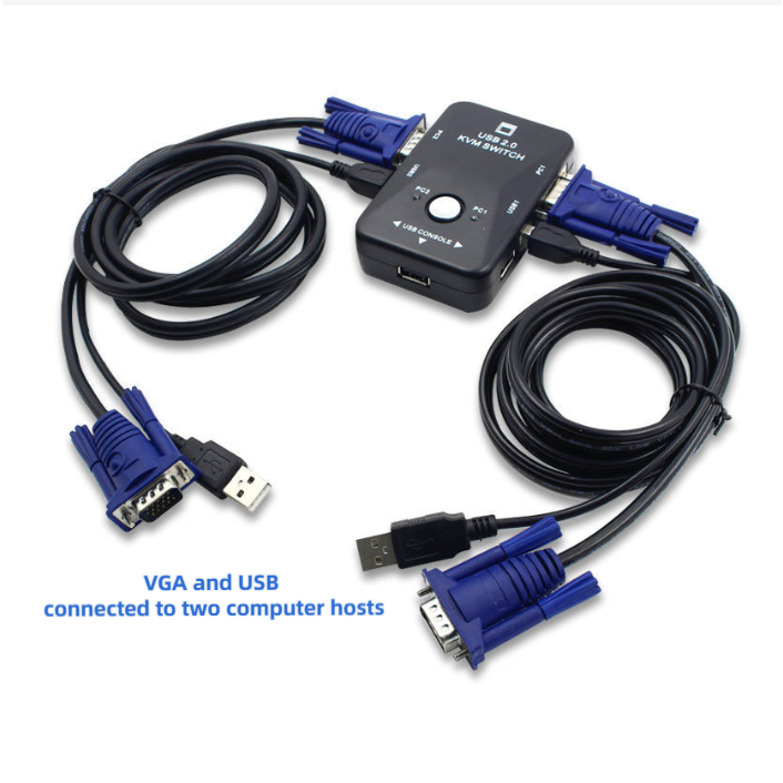 Đồ Chơi Nhân Vật Hoạt Hình VGA KVM | Bộ Chia VGA Sang VGA 1080P HD 2 Trong 1
