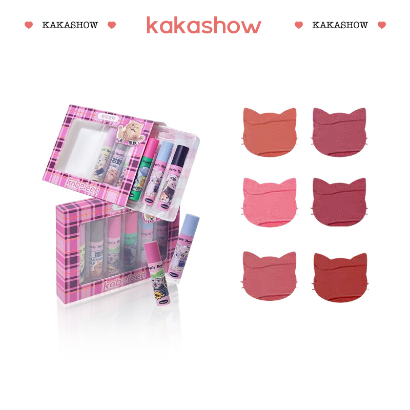 Kakashow Son Lì Một hộp 6 Chống Nước Chống Dính Lâu Phai Chất Son Mượt Như Nhung A718