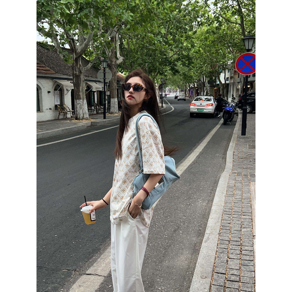 Áo Thun Tay Ngắn Chất Liệu Cotton In Họa Tiết Phong Cách Hip Hop Thời Trang 2023 GGLLV + A NEW Cho Nam Và Nữ 11