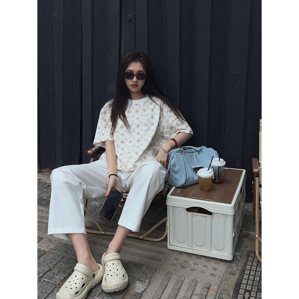 Áo Thun Tay Ngắn Chất Liệu Cotton In Họa Tiết Phong Cách Hip Hop Thời Trang 2023 GGLLV + A NEW Cho Nam Và Nữ 11