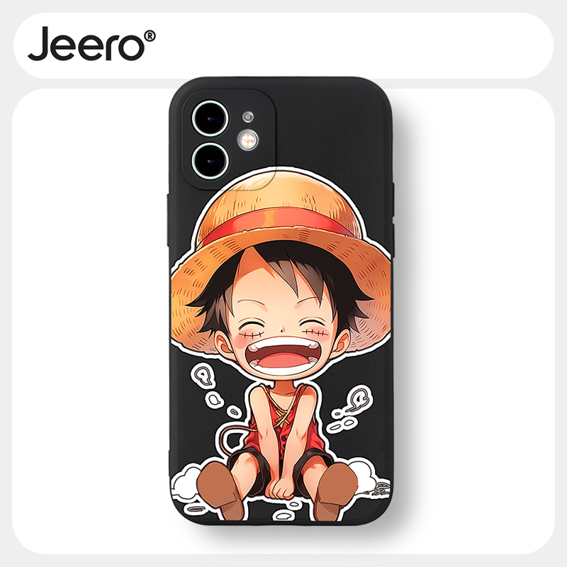 Ốp lưng JEERO mềm dễ thương đẹp độc lạ anime nam đen Cho iPhone 15 14 13 12 11 Pro Max SE 2020 X XR XS 8 7 ip 6S 6 Plus kute HFF3381