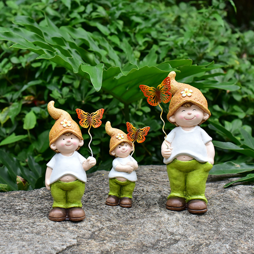 Bộ 3 bức tượng elf LOVIVER trang trí lối đi