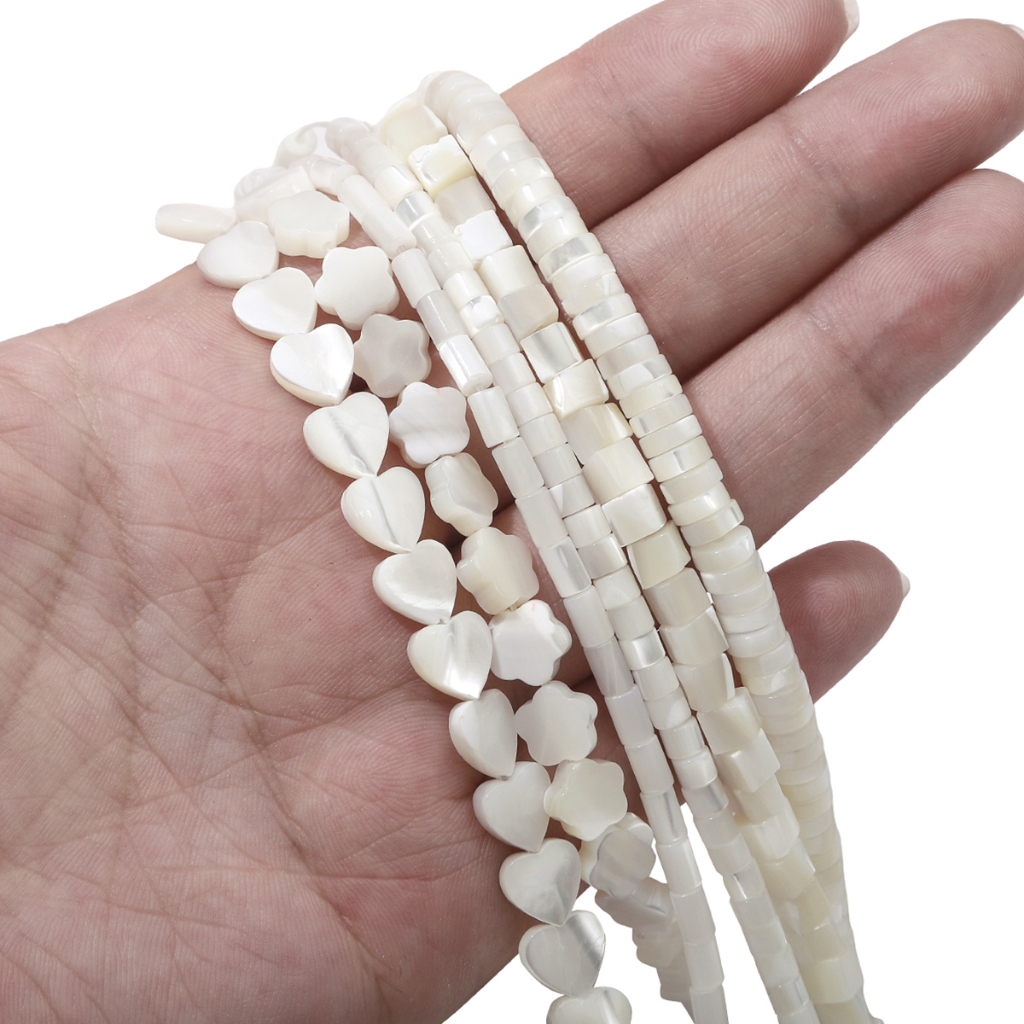 Chuỗi Hạt Vỏ Sò Trắng Tự Nhiên Hình Học Độc Đáo Dùng Làm Đồ Trang Sức diy