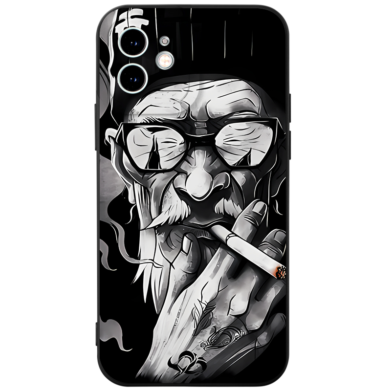 Ốp lưng GUMAN Mềm ngầu đen nam dễ thương đẹp Cho iPhone 15 14 13 12 11 Pro Max SE 2020 X XR XS 8 7 ip 6S 6 Plus kute XYB2012