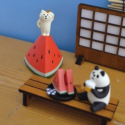 Decolee  Decolee) Decolele❤Túi Đựng Bút Hình Mèo / Dưa Hấu / Cá Mập Kiểu Nhật Bản D21-10