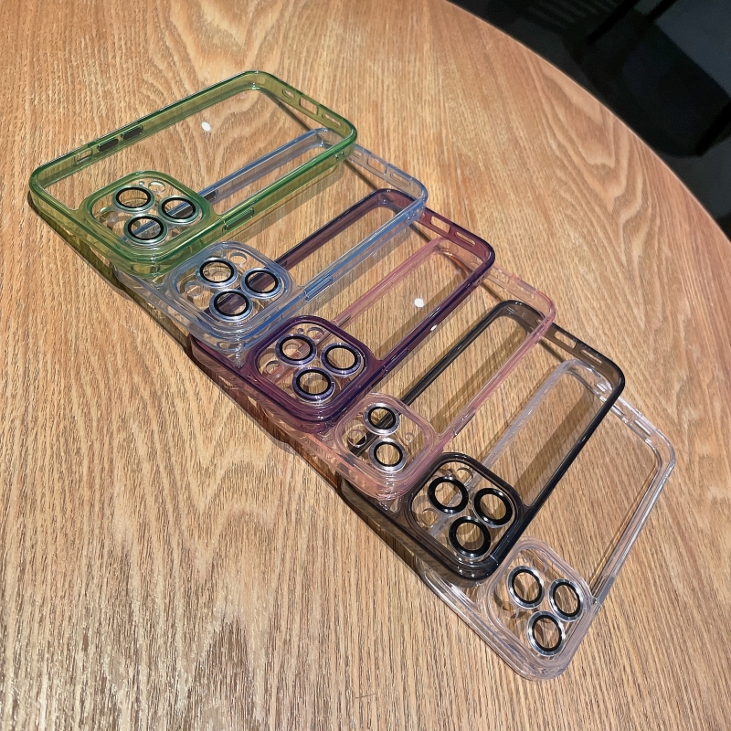 Ốp Điện Thoại Silicon Mềm Trong Suốt Chống Sốc Bảo Vệ Ống Kính Máy Ảnh Cho iPhone 14 13 12 11 Pro Max 14 Plus