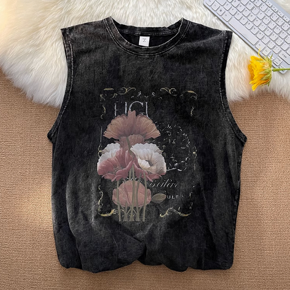 Áo vest Đen Dáng Rộng Phong Cách Hip Hop Mỹ Cổ Điển Thời Trang Cho Nam Và Nữ