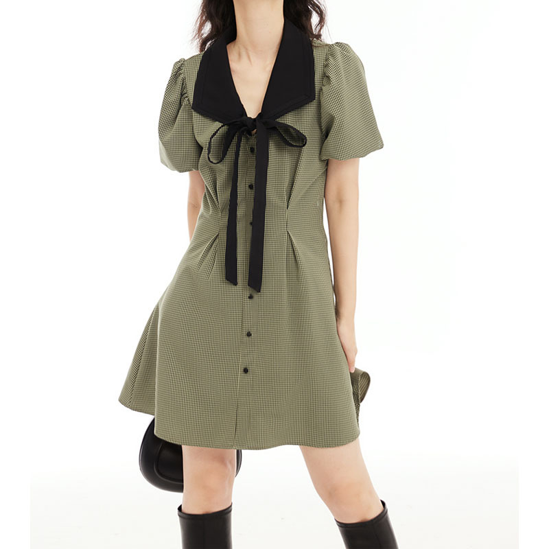 Đầm Sọc Ca Rô Xanh Lá Thời Trang Hè Mới 2023 Cao Cấp Cho Nữ