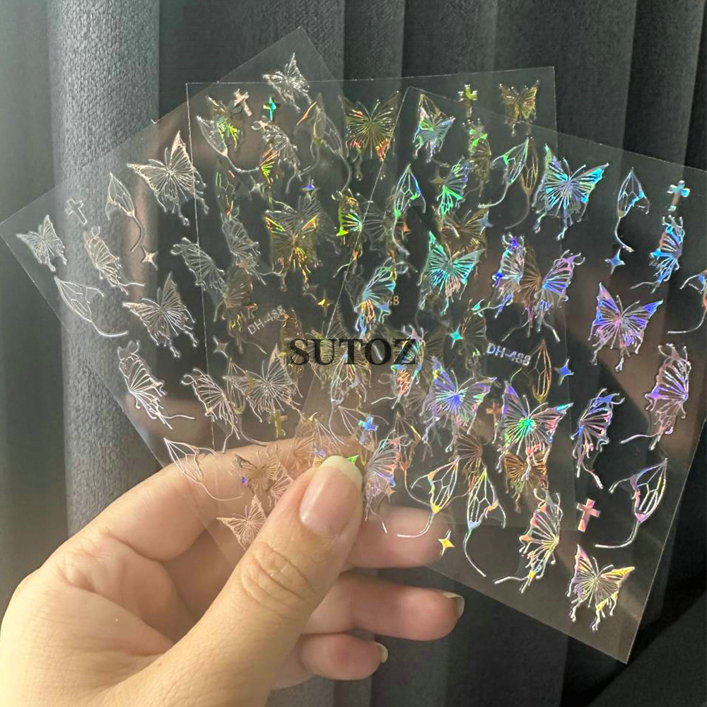 Miếng Dán Móng Tay Hình Bướm 3D Y2K