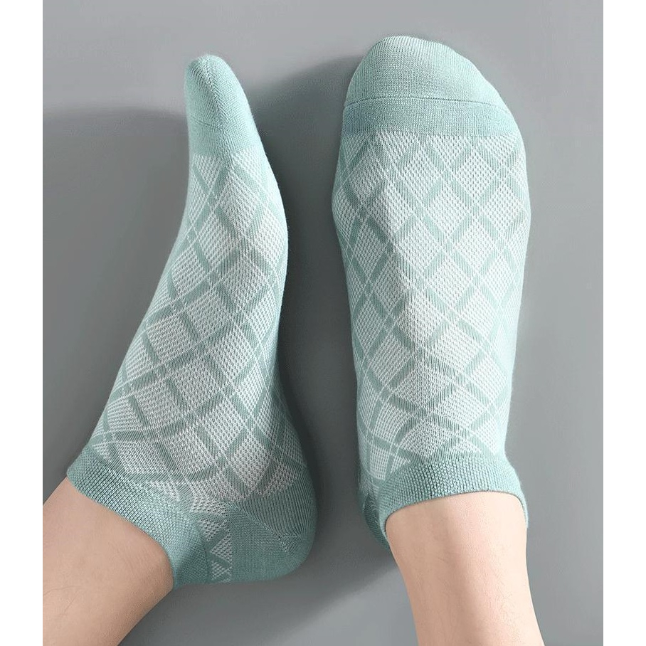 Vớ Thể Thao Bằng Cotton Lưới Mỏng Thoáng Khí Khử Mùi Bảo Vệ Gót Chân Mùa Hè Cho Nam