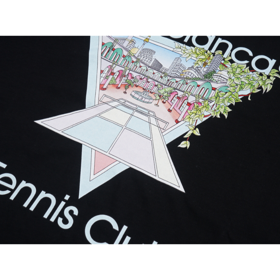 Áo Thun cotton Ngắn Tay In Hình casablanca Thời Trang unisex