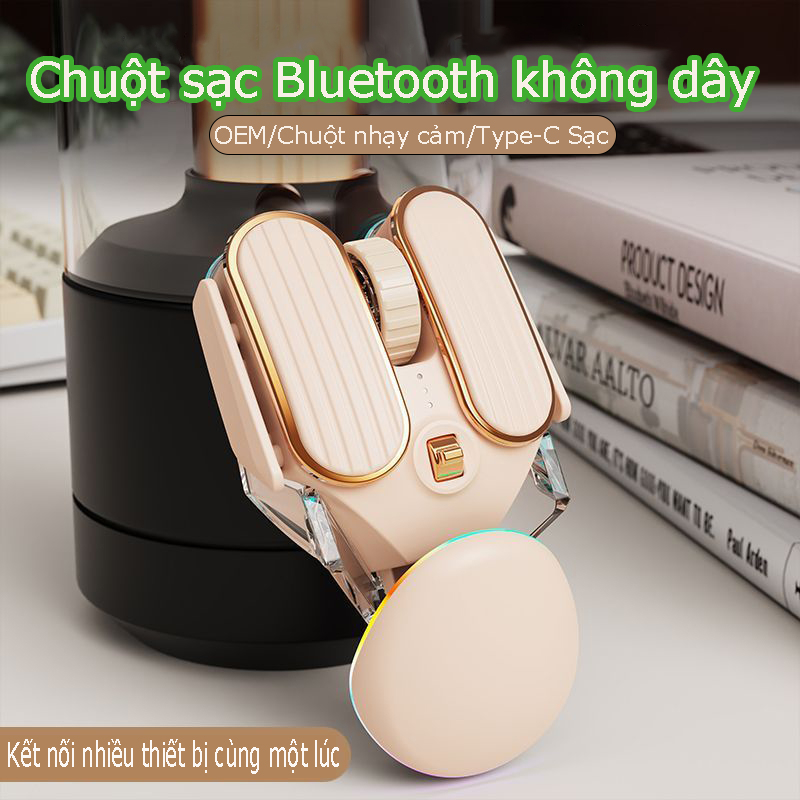 Chuột Không Dây Bluetooth 2.4G Mouse Gamer 3600 DPI Cảm Biến Quang Học 6 Nút Tắt Tiếng Cho Máy Tính Bảng MacBook Laptop Gaming Mause