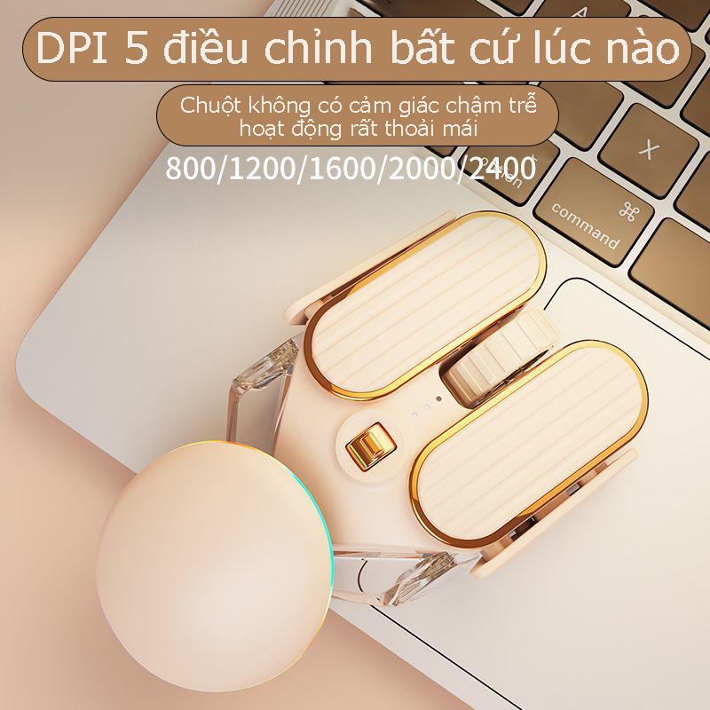 Chuột Không Dây Bluetooth 2.4G Mouse Gamer 3600 DPI Cảm Biến Quang Học 6 Nút Tắt Tiếng Cho Máy Tính Bảng MacBook Laptop Gaming Mause