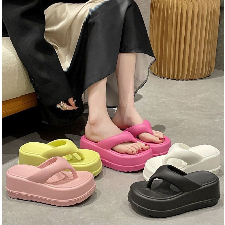 Dép Xỏ Ngón Đế Dày 7cm Thoải Mái Chống Trượt Thời Trang Cho Nữ
