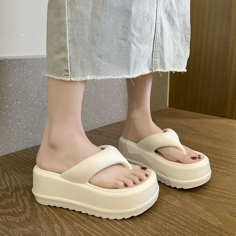 Dép Xỏ Ngón Đế Dày 7cm Thoải Mái Chống Trượt Thời Trang Cho Nữ