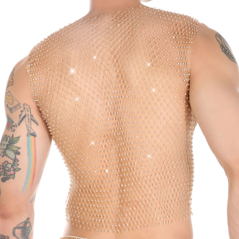 Áo Sát Nách Đính Đá Phong Cách Quyến Rũ Cho Nam