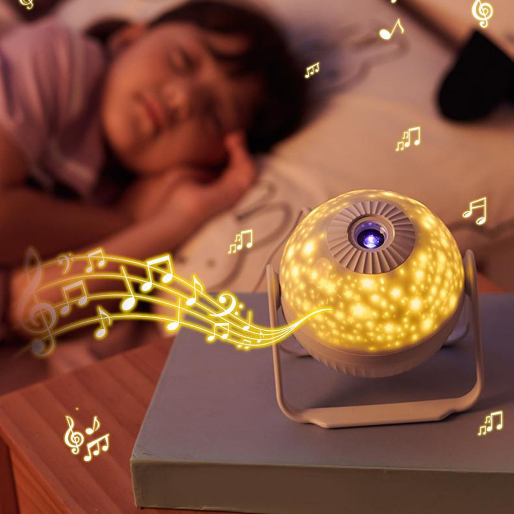 Đèn ngủ chiếu sao LED Ánh Sáng Độ Nét Cao Có Thể Điều Chỉnh Tiêu Điểm Âm Nhạc Bluetooth- Đèn Ngủ Chiếu Sao Vũ Trụ Blinglight