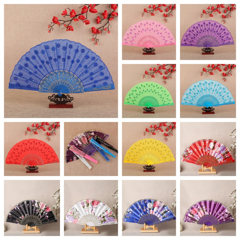 Quạt Gấp Cầm Tay Bằng Gỗ Tre Phong Cách Trung Hoa Cổ Điển Thời Trang Cho Tiệc Cưới