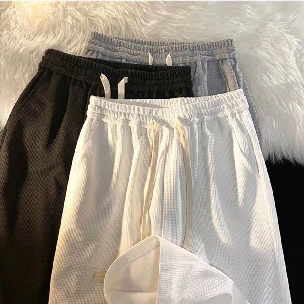 ♞AFF LIGA♞Quần Baggy Trơn Ống Rộng Thời Trang Mùa Hè Phong Cách Hàn Quốc Dành Cho Nam Và Nữ