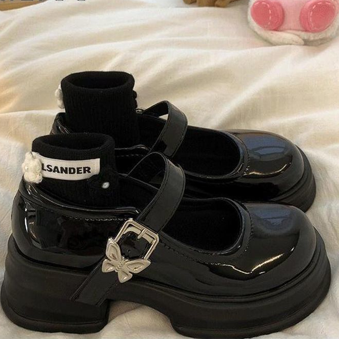 HHH Giày Mary Jane Lolita đế cao 6cm Giày Búp Bê Đế da mềm đế êm thời trang 2023NEW Cho Nữ 080101