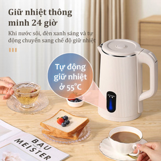 Ấm Điện Đun Nước Thông Minh KAIMEIDI Hai Lớp Chống Bỏng Tự Động Tắt