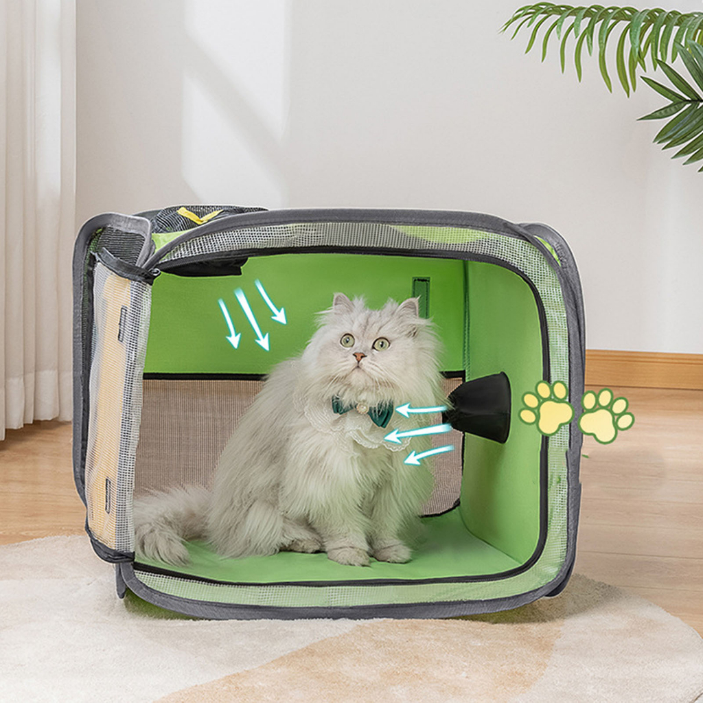 Lồng sấy chó mèo gấp gọn - Hộp Sấy Lông Cho Thú Cưng Nhanh Vải Oxford Thoáng Khí - Oxygen072