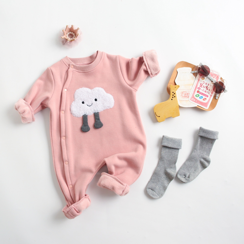 Romper Sanlutoz Chất Liệu Cotton Thời Trang Mùa Đông Cho Bé Gái