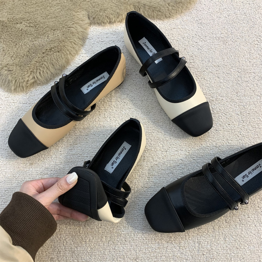 Prowow❤Giày Búp Bê Đế Bằng Phong Cách Hàn Quốc Thời Trang Cho Nữ