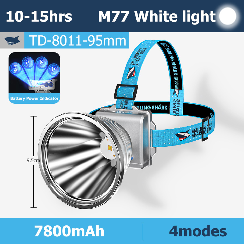 SmilingShark TD8011 Đèn Pha Siêu Sáng M77 7000LM 4 chế độ USB sạc ngoài trời không thấm nước cắm trại đi bộ câu cá khẩn cấp