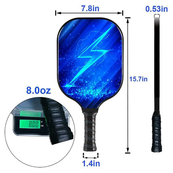 Bộ 2 Vợt Chơi Bóng Pickleball Siêu Nhẹ Và Nhanh Chóng Kèm Túi Đựng 4 Quả Bóng