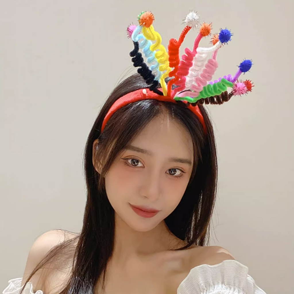 Băng Đô Dạng Que Xoắn Nhiều Màu Sắc Thời Trang Dành Cho Nam Nữ Biểu Diễn Tiệc Sinh Nhật Kỳ Nghỉ