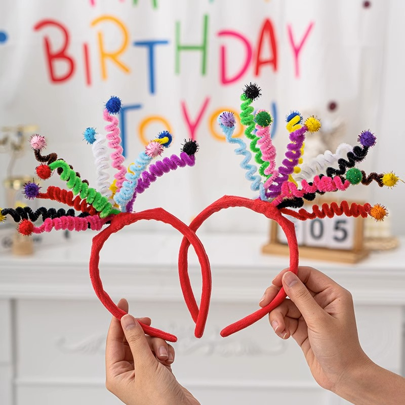 Băng Đô Dạng Que Xoắn Nhiều Màu Sắc Thời Trang Dành Cho Nam Nữ Biểu Diễn Tiệc Sinh Nhật Kỳ Nghỉ